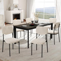 Upholstered Dining Chairs Set of 6, Stackable Modern Dining Room Chairs, Kitchen Chairs w/Soft Velvet Backrest & Sturdy Metal Legs