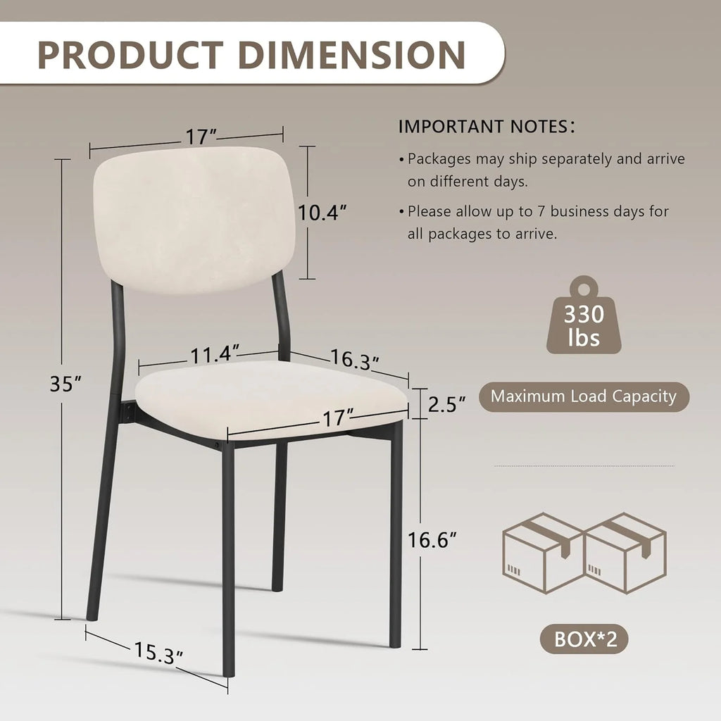 Upholstered Dining Chairs Set of 6, Stackable Modern Dining Room Chairs, Kitchen Chairs w/Soft Velvet Backrest & Sturdy Metal Legs