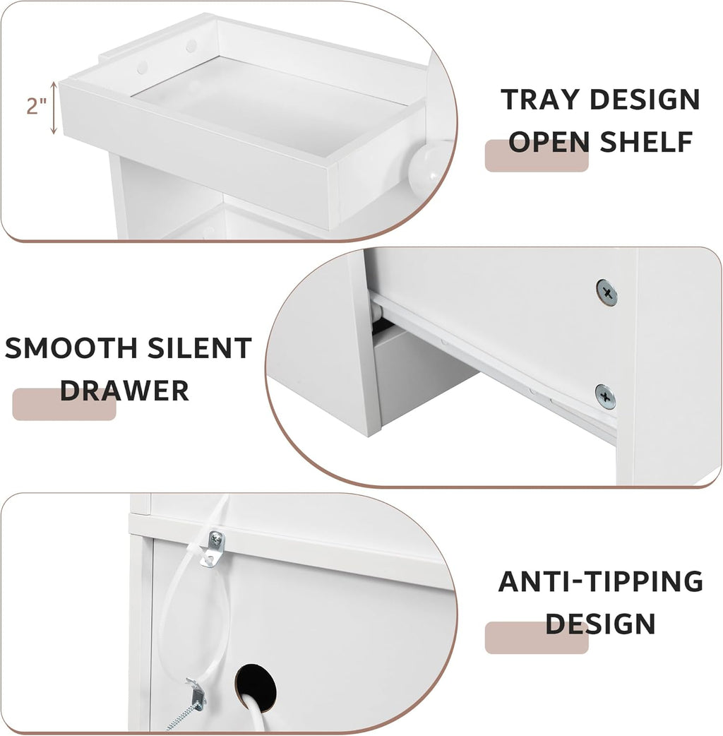 iPormis Vanity Desk with Mirror and Lights, White Makeup Vanity Table with 9 Drawers 6 Shelves, 47" Big Dressing Table with Power Outlet, 3 Adjustable Lighting Modes for Women Girls Bedroom