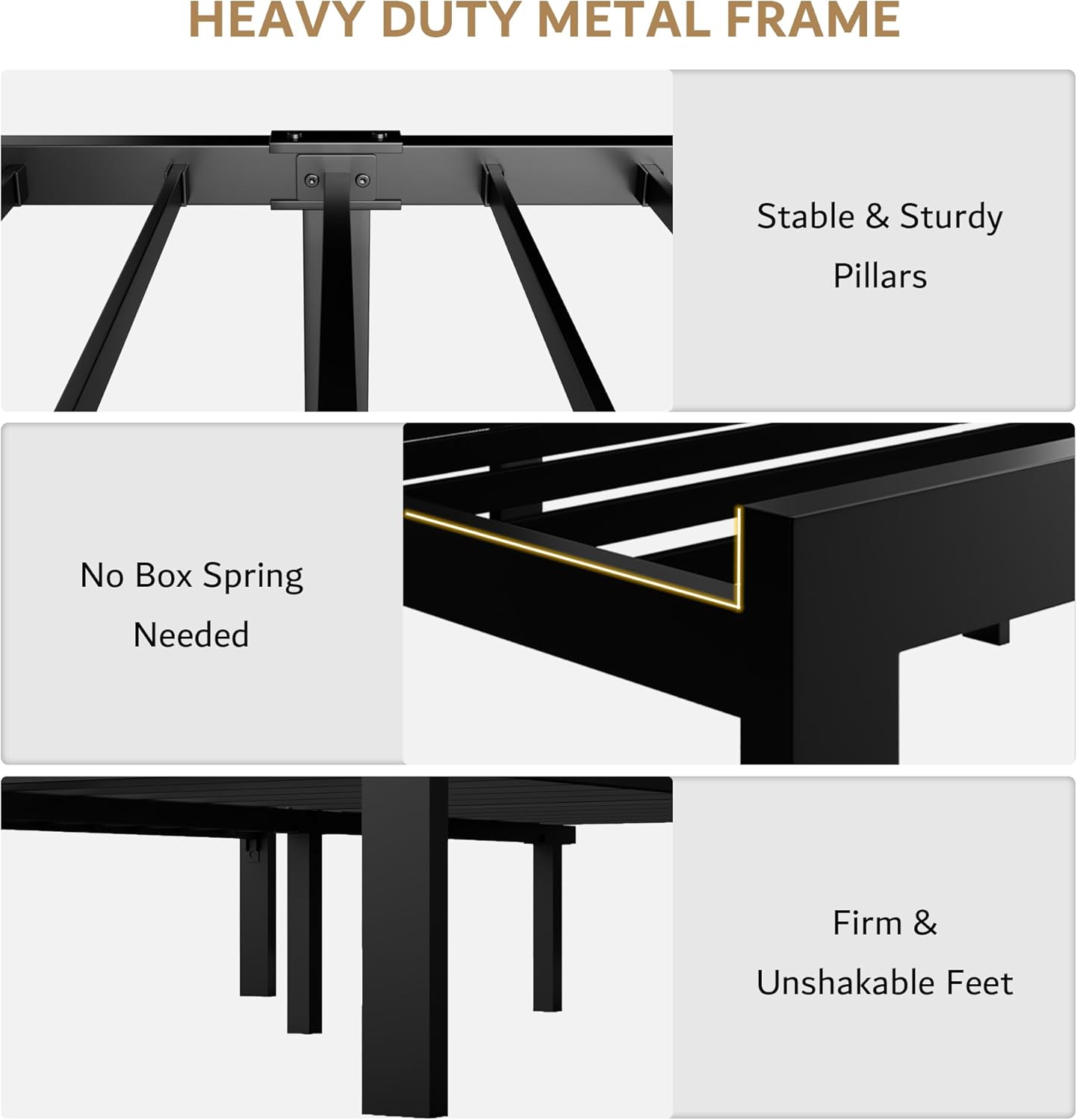 iPormis Twin Metal Bed Frame, Linen Platform Bed with Button Tufted Headboard, Heavy Duty Slats Support, 12" Under Bed Storage, No Box Spring Needed, Easy Assembly, Dark Gray
