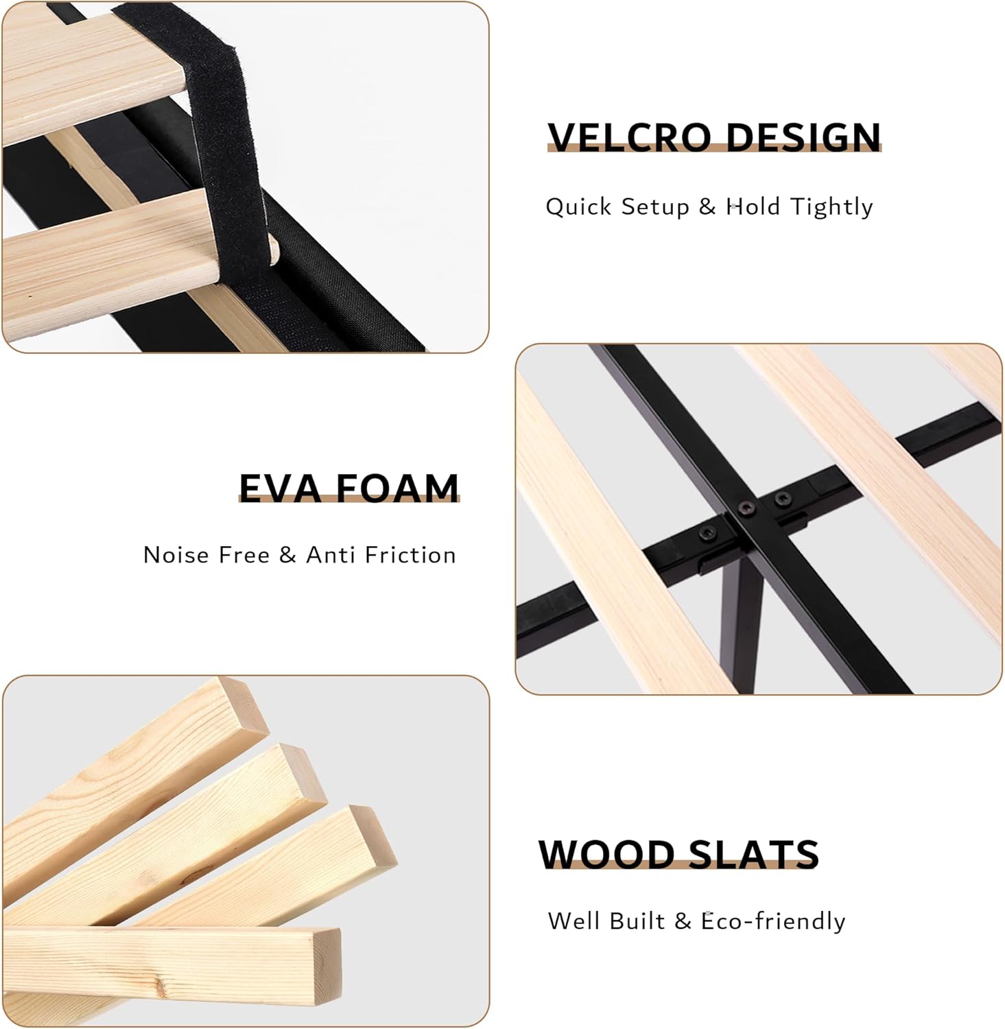 iPormis Full Bed Frame with 16" Comfort Wingback & Charging Station, Upholstered Platform Bed with Button Tufted Storage Headboard, Solid Wood Slats Support, No Box Spring Needed, Black