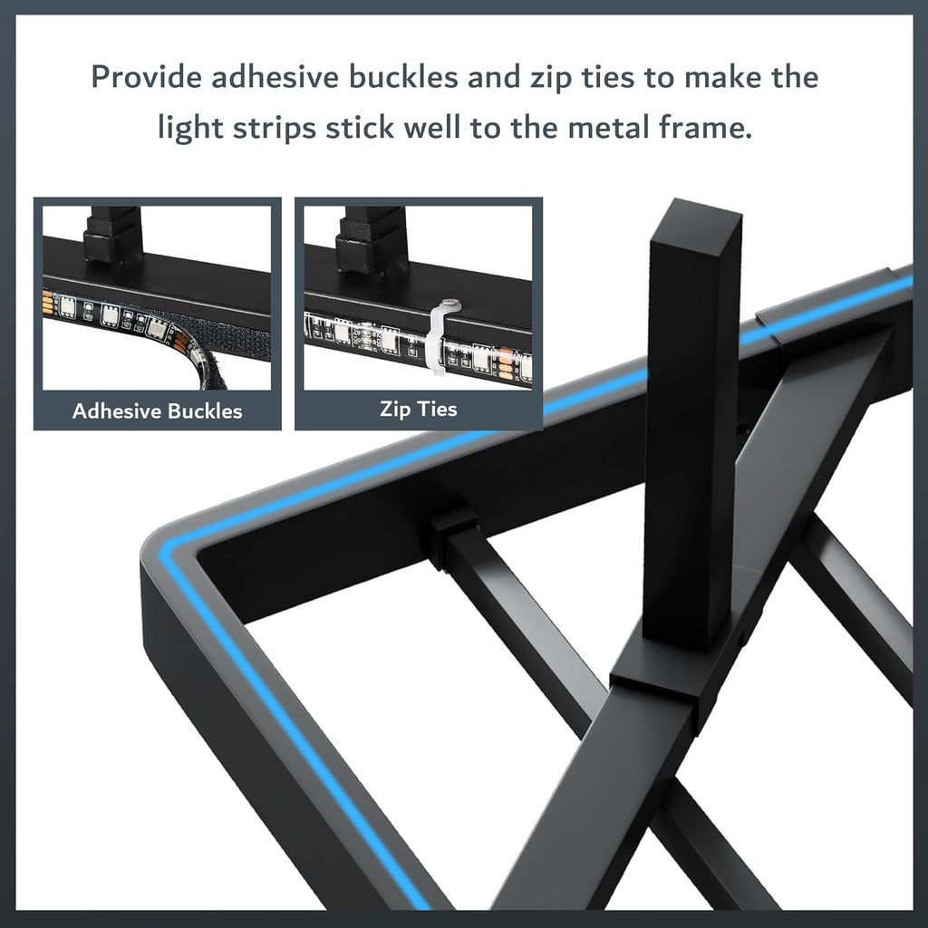 iPormis Full Size Floating Bed Frame with Charging Station and Led Light, Platform Metal Bed Frame with Heavy Duty Steel Slats Support, No Box Spring Needed, Noise-Free, Easy Assembly, Black