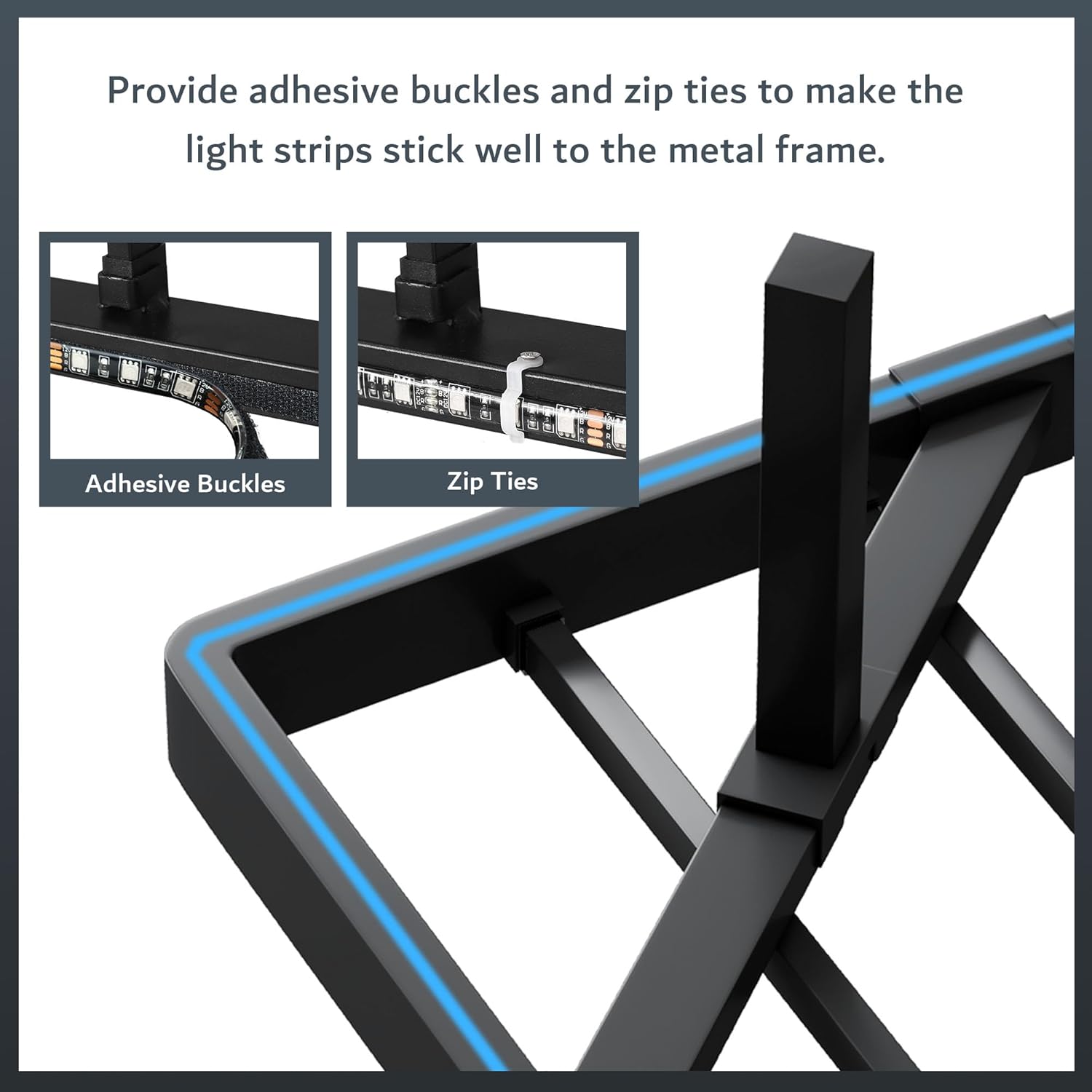 iPormis Full Size Floating Bed Frame with Charging Station and Led Light, Platform Metal Bed Frame with Heavy Duty Steel Slats Support, No Box Spring Needed, Noise-Free, Easy Assembly, Black