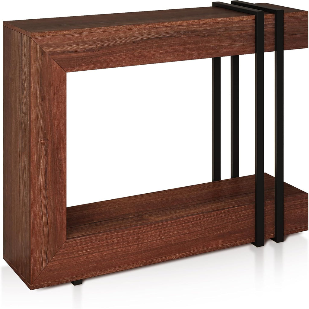 iPormis 42.5-inch console table with a two-tier design, ideal for entryways or behind couches, showcasing a sleek finish.