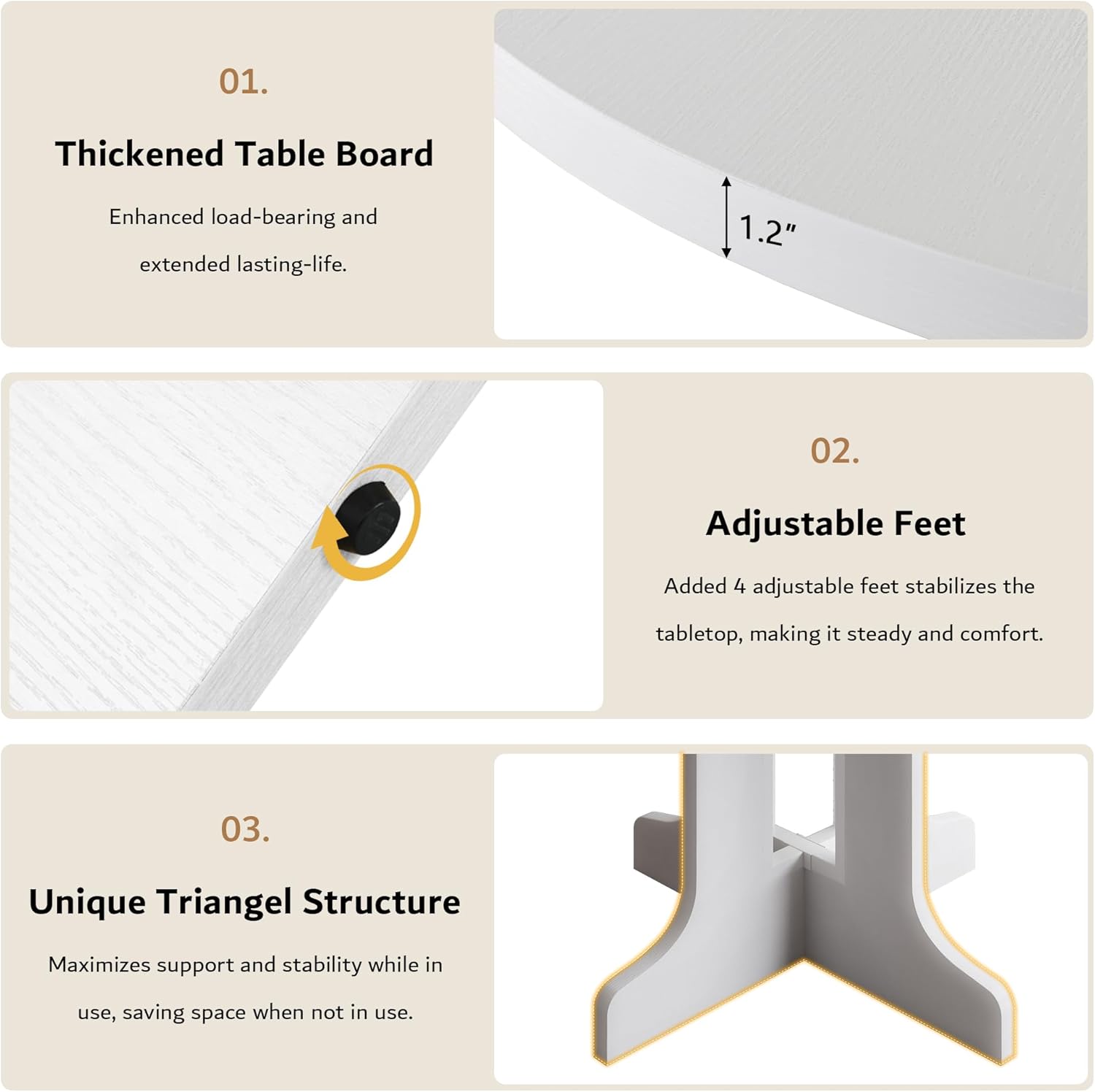 Modern white iPormis 59" round extendable dining table, set for 4-6, showcasing sleek design and spacious surface.