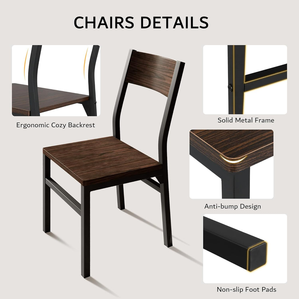 iPormis 7-piece dining set with extendable 63" kitchen table and stylish chairs for 4-6 in a modern setting.