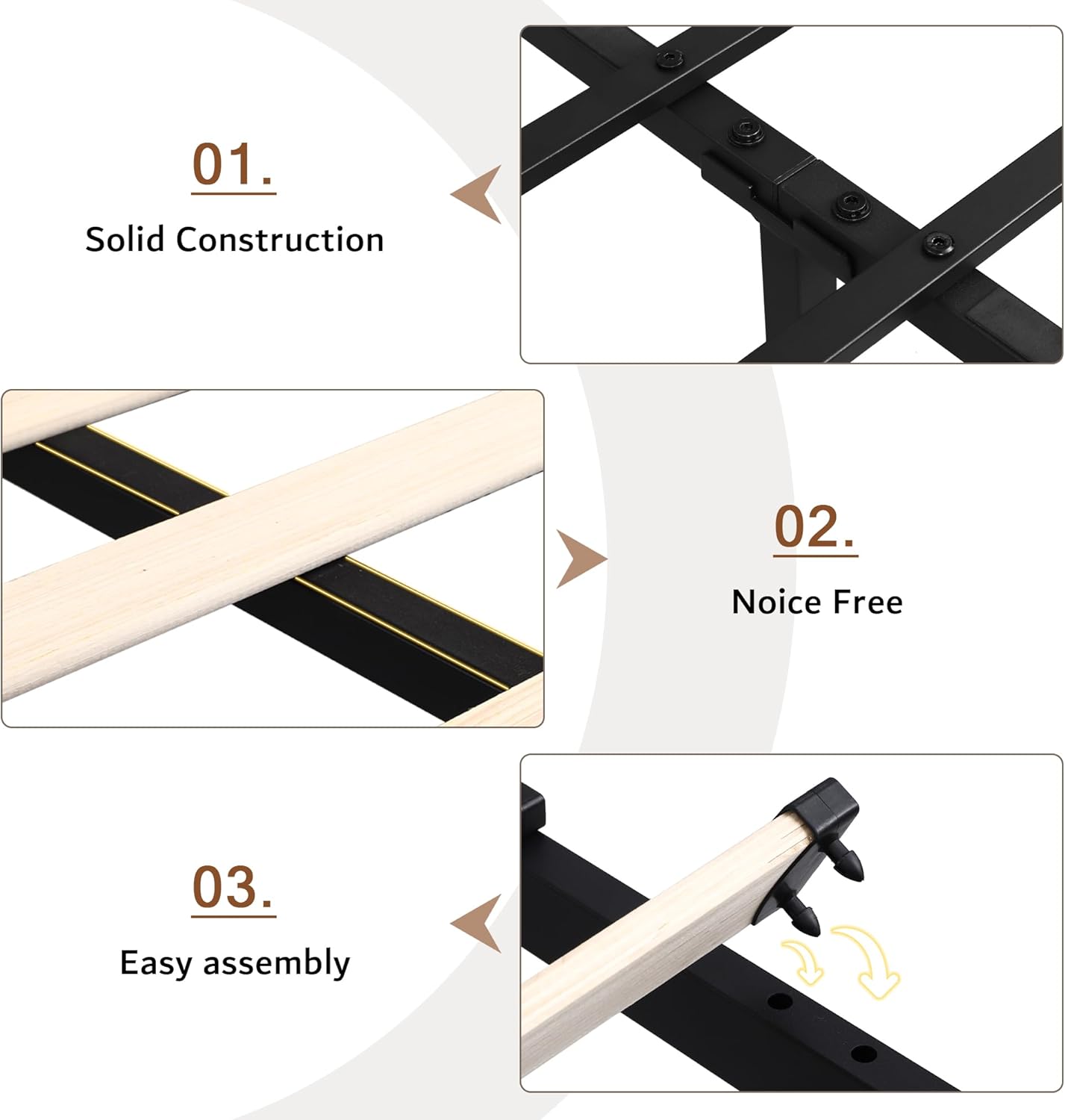 iPormis Full Size Bed Frame with 4 Storage Drawers, Upholstered Headboard Bed with Charging Station, Solid Wooden Slats Support, Easy Assembly, Black