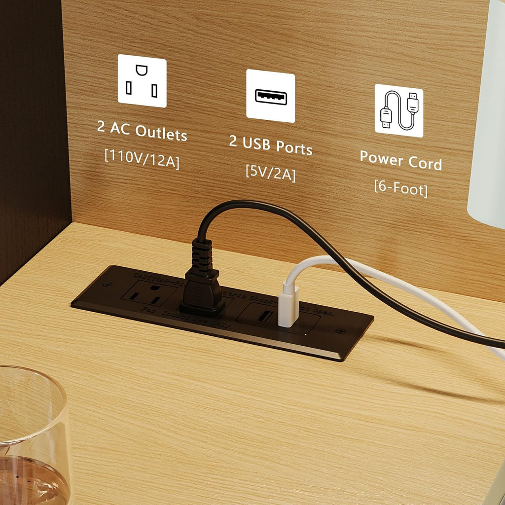 iPormis 69" Tall Kitchen Pantry Storage Cabinet with LED Lights & Microwave Stand & Wine Rack, Kitchen Hutch with Door Shelves & Adjustable Shelf & Drawers & Charge Station for Living Room, Black