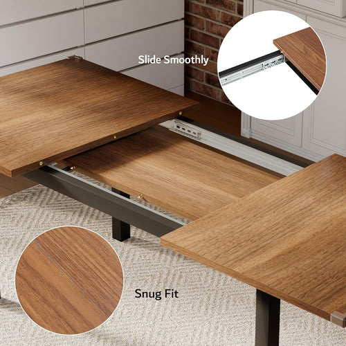 iPormis 7-piece dining table set with 63" extendable table and six stylish chairs in a modern kitchen setting.